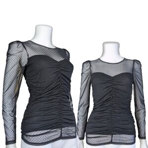 Express Black Bodice Mesh Blouse
